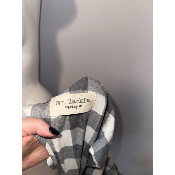 Mr Larkin Whitney Dress Gingham Check Tulip Structural Open Back Cotton XS S - Picture 6 of 6